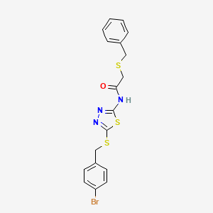 2-benzylsulfanyl-N-[5-[(4-bromophenyl)methylsulfanyl]-1,3,4-thiadiazol-2-yl]acetamide