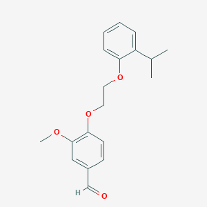 molecular formula C19H22O4 B2938936 3-Methoxy-4-[2-(2-propan-2-ylphenoxy)ethoxy]benzaldehyde CAS No. 426226-82-6