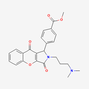 molecular formula C24H24N2O5 B2938943 methyl 4-[2-[3-(dimethylamino)propyl]-3,9-dioxo-1H-chromeno[2,3-c]pyrrol-1-yl]benzoate CAS No. 631868-38-7