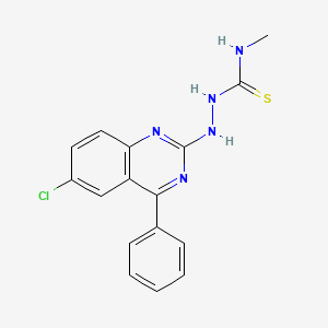 molecular formula C16H14ClN5S B2938948 1-[(6-Chloro-4-phenylquinazolin-2-yl)amino]-3-methylthiourea CAS No. 374911-53-2