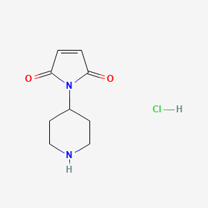 molecular formula C9H13ClN2O2 B2938958 1-(Piperidin-4-yl)-2,5-dihydro-1H-pyrrole-2,5-dione hydrochloride CAS No. 2173997-11-8