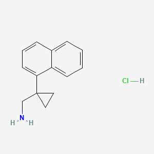 molecular formula C14H16ClN B2938962 (1-Naphthalen-1-ylcyclopropyl)methanamine;hydrochloride CAS No. 59726-20-4