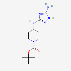 molecular formula C12H22N6O2 B2938964 tert-butyl 4-[(3-amino-1H-1,2,4-triazol-5-yl)amino]piperidine-1-carboxylate CAS No. 2225142-49-2