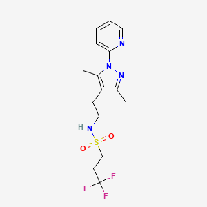 N-(2-(3,5-dimethyl-1-(pyridin-2-yl)-1H-pyrazol-4-yl)ethyl)-3,3,3-trifluoropropane-1-sulfonamide