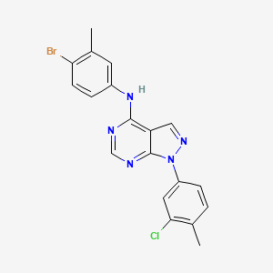 molecular formula C19H15BrClN5 B2938977 N-(4-溴-3-甲基苯基)-1-(3-氯-4-甲基苯基)-1H-吡唑并[3,4-d]嘧啶-4-胺 CAS No. 890892-74-7