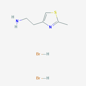 molecular formula C6H12Br2N2S B2938978 2-(2-Methyl-1,3-thiazol-4-yl)ethan-1-amine dihydrobromide CAS No. 1423031-19-9