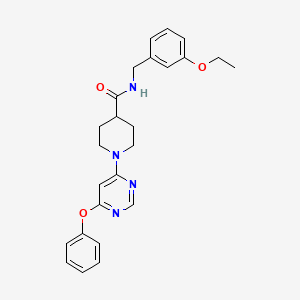 molecular formula C25H28N4O3 B2938988 N-(3-ethoxybenzyl)-1-(6-phenoxypyrimidin-4-yl)piperidine-4-carboxamide CAS No. 1115923-08-4