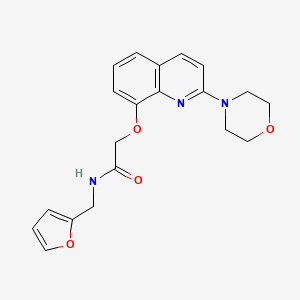 molecular formula C20H21N3O4 B2938998 N-(呋喃-2-基甲基)-2-((2-吗啉代喹啉-8-基)氧基)乙酰胺 CAS No. 941903-33-9