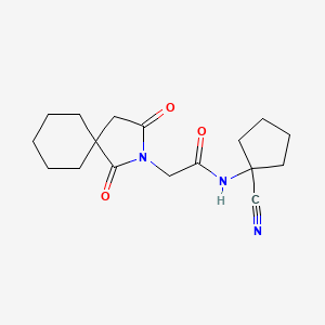 molecular formula C17H23N3O3 B2938999 N-(1-cyanocyclopentyl)-2-(1,3-dioxo-2-azaspiro[4.5]decan-2-yl)acetamide CAS No. 930914-36-6