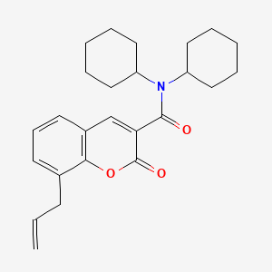 molecular formula C25H31NO3 B2939000 8-allyl-N,N-dicyclohexyl-2-oxo-2H-chromene-3-carboxamide CAS No. 325780-23-2