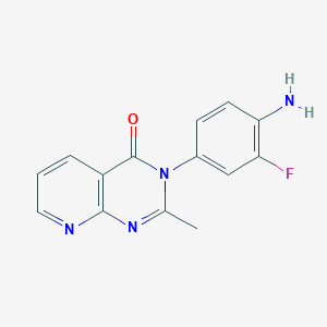 molecular formula C14H11FN4O B2939002 3-(4-amino-3-fluorophenyl)-2-methylpyrido[2,3-d]pyrimidin-4(3H)-one CAS No. 1286711-24-7