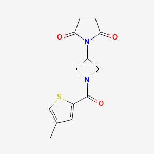 molecular formula C13H14N2O3S B2939020 1-(1-(4-甲基噻吩-2-羰基)氮杂环丁-3-基)吡咯烷-2,5-二酮 CAS No. 1795445-94-1