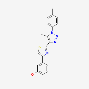 molecular formula C20H18N4OS B2939032 4-[4-(3-methoxyphenyl)-1,3-thiazol-2-yl]-5-methyl-1-(4-methylphenyl)-1H-1,2,3-triazole CAS No. 1207014-13-8