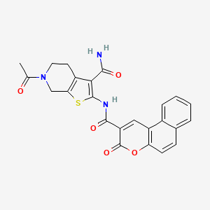 molecular formula C24H19N3O5S B2939034 6-acetyl-2-[(3-oxobenzo[f]chromene-2-carbonyl)amino]-5,7-dihydro-4H-thieno[2,3-c]pyridine-3-carboxamide CAS No. 864927-84-4