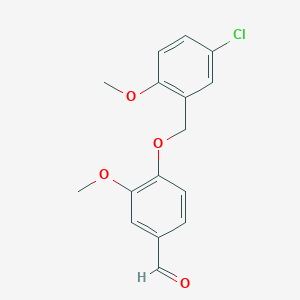 molecular formula C16H15ClO4 B2939036 4-[(5-氯-2-甲氧基苯基)甲氧基]-3-甲氧基苯甲醛 CAS No. 1153470-27-9