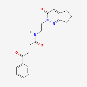 molecular formula C19H21N3O3 B2939042 4-oxo-N-(2-(3-oxo-3,5,6,7-tetrahydro-2H-cyclopenta[c]pyridazin-2-yl)ethyl)-4-phenylbutanamide CAS No. 2097921-47-4