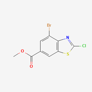 molecular formula C9H5BrClNO2S B2939045 4-溴-2-氯-1,3-苯并噻唑-6-甲酸甲酯 CAS No. 1403763-71-2