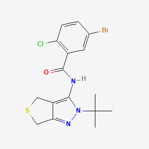 molecular formula C16H17BrClN3OS B2939049 5-bromo-N-(2-tert-butyl-4,6-dihydrothieno[3,4-c]pyrazol-3-yl)-2-chlorobenzamide CAS No. 391866-60-7