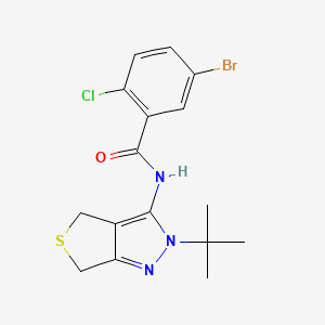 molecular formula C16H17BrClN3OS B2939049 5-bromo-N-{2-tert-butyl-2H,4H,6H-thieno[3,4-c]pyrazol-3-yl}-2-chlorobenzamide CAS No. 391866-60-7