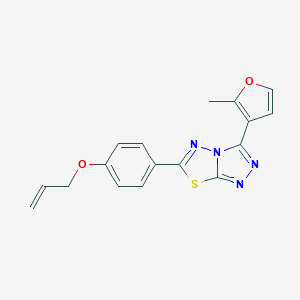 molecular formula C17H14N4O2S B293905 Allyl 4-[3-(2-methyl-3-furyl)[1,2,4]triazolo[3,4-b][1,3,4]thiadiazol-6-yl]phenyl ether 