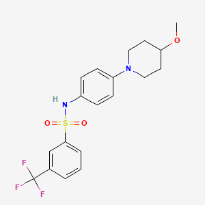 molecular formula C19H21F3N2O3S B2939060 N-(4-(4-甲氧基哌啶-1-基)苯基)-3-(三氟甲基)苯磺酰胺 CAS No. 1797345-04-0