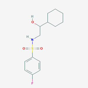 molecular formula C14H20FNO3S B2939063 N-(2-cyclohexyl-2-hydroxyethyl)-4-fluorobenzenesulfonamide CAS No. 1351612-18-4
