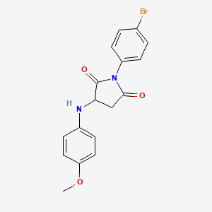 molecular formula C17H15BrN2O3 B2939066 1-(4-溴苯基)-3-(4-甲氧基苯胺基)吡咯烷-2,5-二酮 CAS No. 466684-73-1