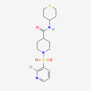 molecular formula C16H22ClN3O3S2 B2939068 1-(2-chloropyridin-3-yl)sulfonyl-N-(thian-4-yl)piperidine-4-carboxamide CAS No. 1241298-78-1