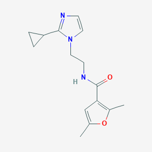 molecular formula C15H19N3O2 B2939069 N-(2-(2-环丙基-1H-咪唑-1-基)乙基)-2,5-二甲基呋喃-3-甲酰胺 CAS No. 2034478-43-6