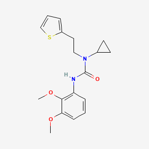 molecular formula C18H22N2O3S B2939077 1-环丙基-3-(2,3-二甲氧基苯基)-1-(2-(噻吩-2-基)乙基)脲 CAS No. 1396782-95-8