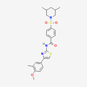 4-((3,5-dimethylpiperidin-1-yl)sulfonyl)-N-(4-(4-methoxy-3-methylphenyl)thiazol-2-yl)benzamide