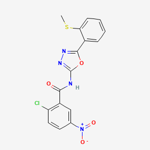 2-chloro-N-[5-(2-methylsulfanylphenyl)-1,3,4-oxadiazol-2-yl]-5-nitrobenzamide