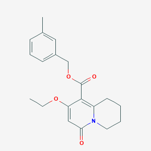 3-methylbenzyl 8-ethoxy-6-oxo-1,3,4,6-tetrahydro-2H-quinolizine-9-carboxylate