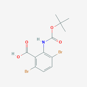 molecular formula C12H13Br2NO4 B2939095 3,6-Dibromo-2-[(2-methylpropan-2-yl)oxycarbonylamino]benzoic acid CAS No. 2287344-72-1
