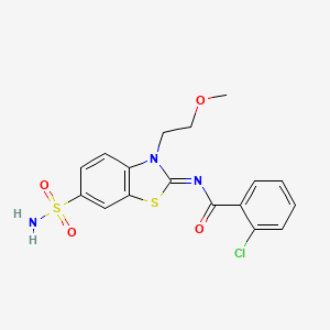 (Z)-2-chloro-N-(3-(2-methoxyethyl)-6-sulfamoylbenzo[d]thiazol-2(3H)-ylidene)benzamide