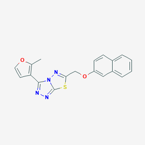 molecular formula C19H14N4O2S B293910 3-(2-Methylfuran-3-yl)-6-[(naphthalen-2-yloxy)methyl][1,2,4]triazolo[3,4-b][1,3,4]thiadiazole 
