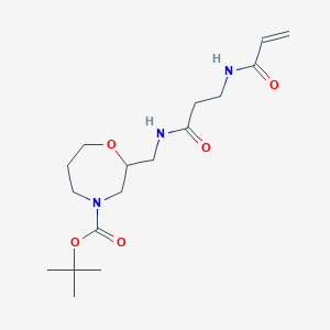 molecular formula C17H29N3O5 B2939114 Tert-butyl 2-[[3-(prop-2-enoylamino)propanoylamino]methyl]-1,4-oxazepane-4-carboxylate CAS No. 2361901-46-2