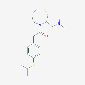molecular formula C19H30N2OS2 B2939115 1-(3-((Dimethylamino)methyl)-1,4-thiazepan-4-yl)-2-(4-(isopropylthio)phenyl)ethanone CAS No. 1448128-65-1