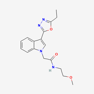 molecular formula C17H20N4O3 B2939121 2-(3-(5-ethyl-1,3,4-oxadiazol-2-yl)-1H-indol-1-yl)-N-(2-methoxyethyl)acetamide CAS No. 1171409-10-1