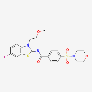 molecular formula C21H22FN3O5S2 B2939122 (Z)-N-(6-fluoro-3-(2-methoxyethyl)benzo[d]thiazol-2(3H)-ylidene)-4-(morpholinosulfonyl)benzamide CAS No. 864976-39-6