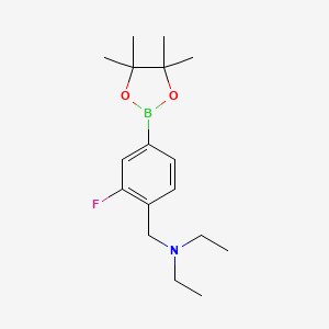 molecular formula C17H27BFNO2 B2939124 4-(N-二乙氨基)甲基-3-氟苯基硼酸频哪醇酯 CAS No. 2377606-38-5