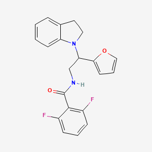 molecular formula C21H18F2N2O2 B2939126 2,6-difluoro-N-[2-(2-furyl)-2-indolin-1-yl-ethyl]benzamide CAS No. 898458-11-2