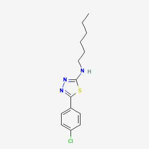 molecular formula C14H18ClN3S B2939148 5-(4-chlorophenyl)-N-hexyl-1,3,4-thiadiazol-2-amine CAS No. 380573-84-2