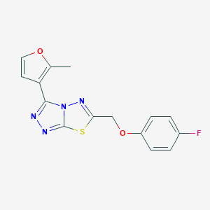 6-[(4-Fluorophenoxy)methyl]-3-(2-methyl-3-furyl)[1,2,4]triazolo[3,4-b][1,3,4]thiadiazole