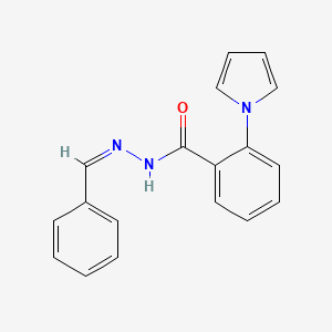 molecular formula C18H15N3O B2939152 N'-[(1Z)-phenylmethylidene]-2-(1H-pyrrol-1-yl)benzohydrazide CAS No. 344934-43-6