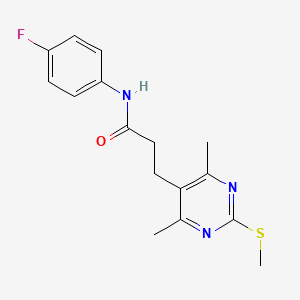 3-(4,6-dimethyl-2-methylsulfanylpyrimidin-5-yl)-N-(4-fluorophenyl)propanamide