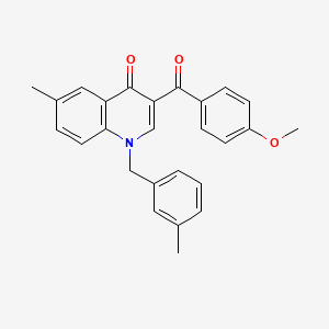 molecular formula C26H23NO3 B2939161 3-(4-methoxybenzoyl)-6-methyl-1-(3-methylbenzyl)quinolin-4(1H)-one CAS No. 866809-36-1