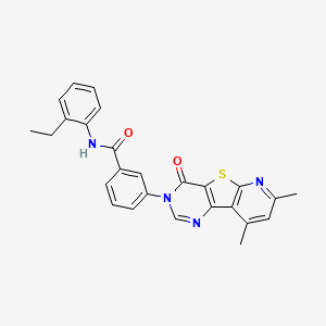 molecular formula C26H22N4O2S B2939181 3-(7,9-二甲基-4-氧代吡啶并[3',2':4,5]噻吩并[3,2-d]嘧啶-3(4H)-基)-N-(2-乙基苯基)苯甲酰胺 CAS No. 932992-36-4