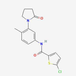 molecular formula C16H15ClN2O2S B2939182 5-氯-N-(4-甲基-3-(2-氧代吡咯烷-1-基)苯基)噻吩-2-甲酰胺 CAS No. 1327560-08-6