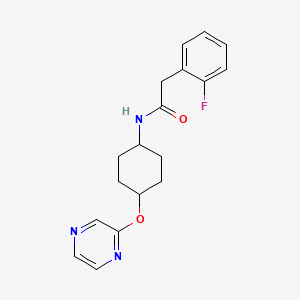 B2939185 2-(2-fluorophenyl)-N-((1r,4r)-4-(pyrazin-2-yloxy)cyclohexyl)acetamide CAS No. 2034223-69-1